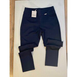 Womens Size 8 Dark Navy Dress Pants, Taper Legs, Neezeelee Treggings